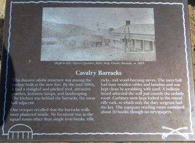 Cavalry Barracks Marker. Click for full size. Cavalry Barracks Marker image. Click for full size.