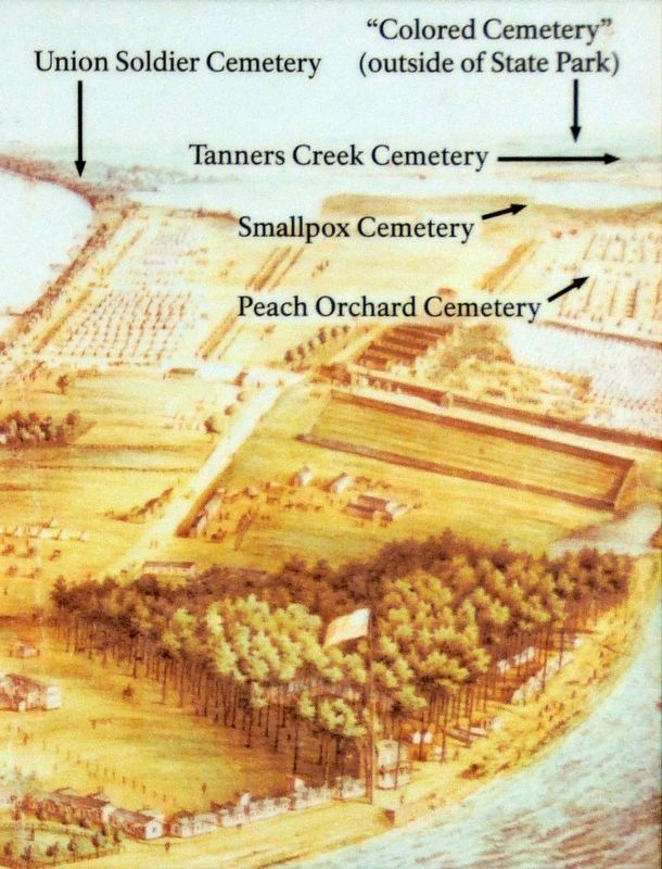Cemeteries at Point Lookout image. Click for full size.