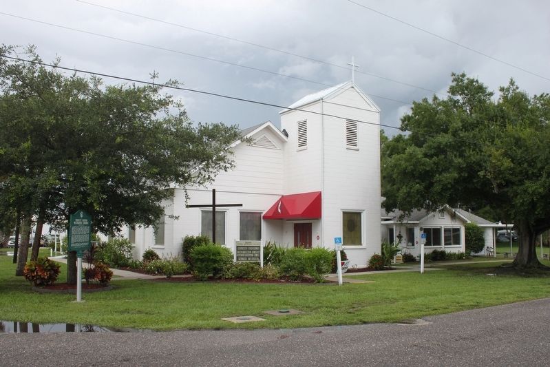 Trinity United Methodist Church Marker and church. Click for full size. Trinity United Methodist Church Marker and church image. Click for full size.