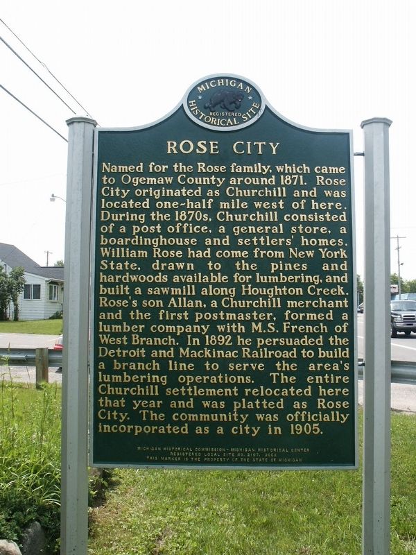 Rose City Marker (former location) image. Click for full size.