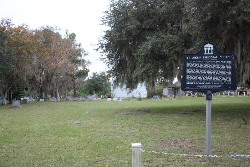 St. Luke's Episcopal Church Marker, church and cemetery image. Click for full size.