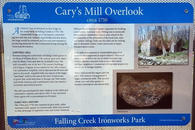 Cary�s Mill Overlook Marker image. Click for full size.