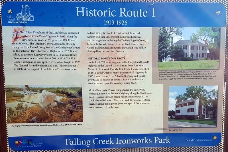 Historic Route 1 Marker image. Click for full size.