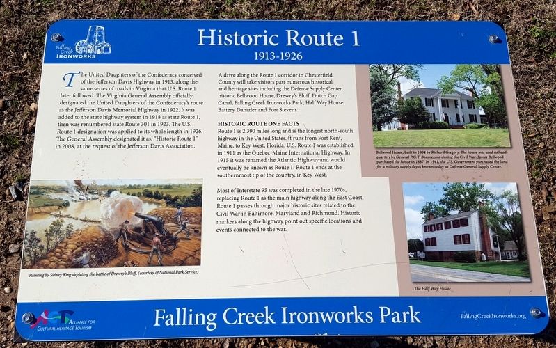 Historic Route 1 Marker. Click for full size. Historic Route 1 Marker image. Click for full size.