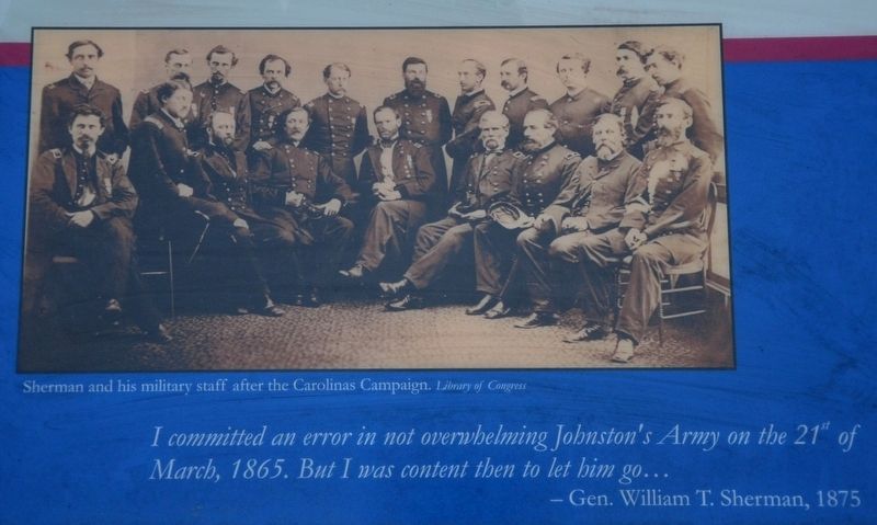 Sherman and his military staff after the Carolinas Campaign image. Click for full size.