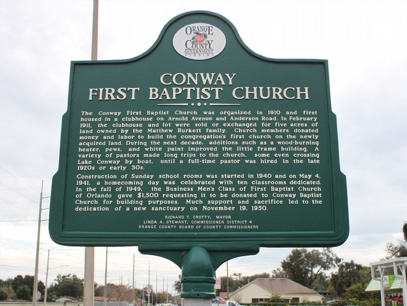 Conway First Baptist Church/Fort Gatlin Marker image. Click for full size.