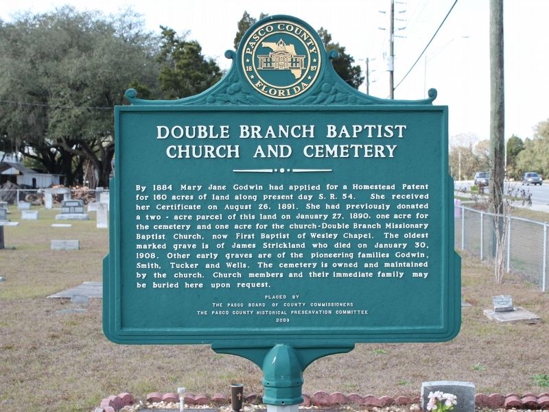 Double Branch Baptist Church and Cemetery Marker image. Click for full size.