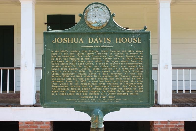 Joshua Davis House Marker Side 1 image. Click for full size.