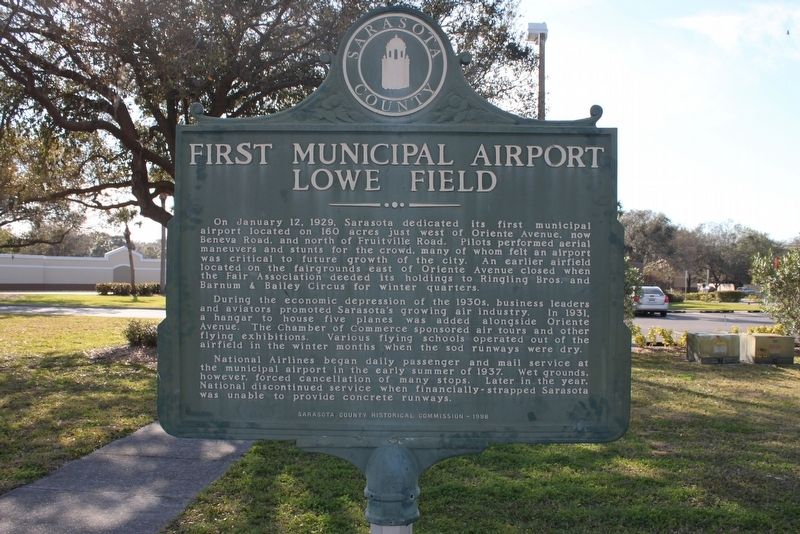 First Municipal Airport Lowe Field Marker image. Click for full size.