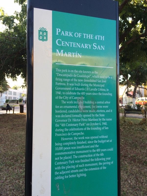 Park of the 4th Centenary San Martín Marker. Click for full size. Park of the 4th Centenary San Martín Marker image. Click for full size.