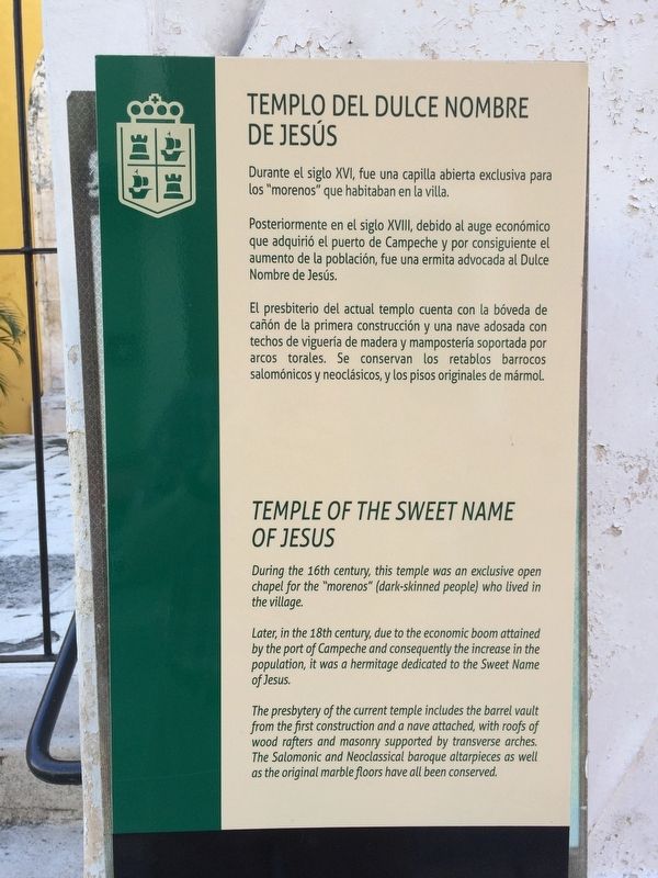 Temple of the Sweet Name of Jesus Marker. Click for full size. Temple of the Sweet Name of Jesus Marker image. Click for full size.