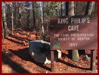 King Philip's Cave Trail image. Click for full size.