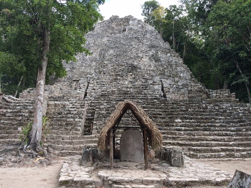 The "Iglesia" Temple and Stela 11 at the Cob Group. image. Click for full size.