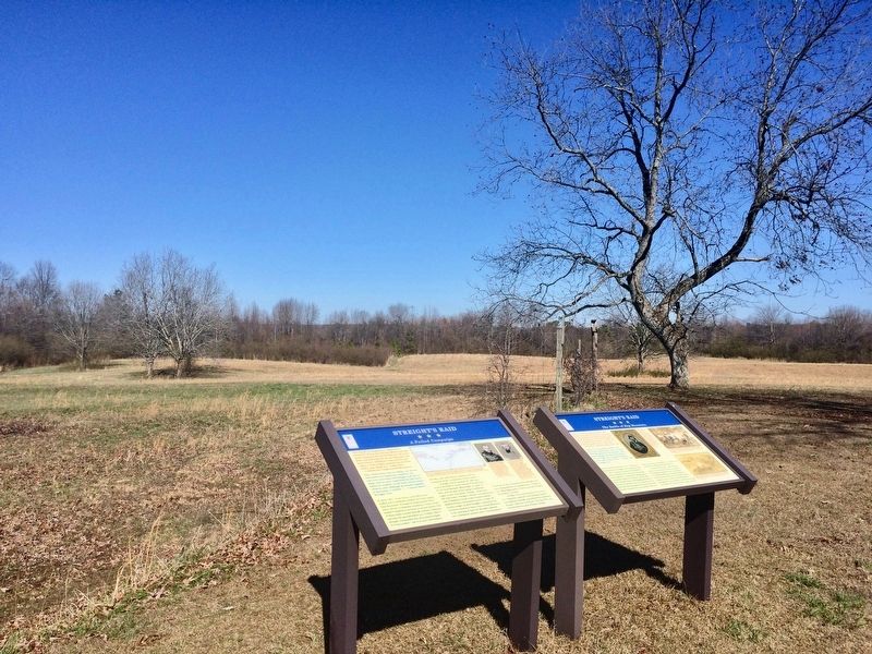 View of marker looking towards area of action involving Colonel Gilbert Hathaway (U.S.A) image. Click for full size.