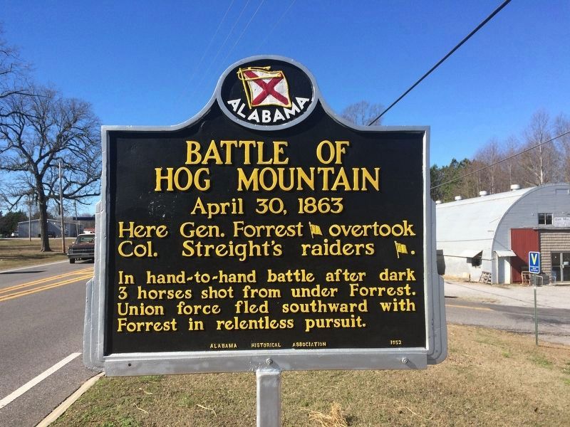 A nearby marker about the Battle of Hog Mountain. image. Click for full size.