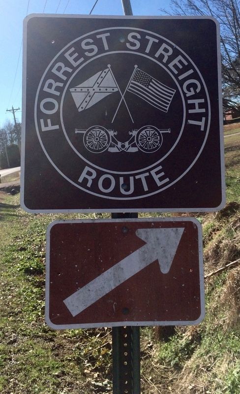 One of many route markers for the General Forrest and Colonel Streight actions. image. Click for full size.