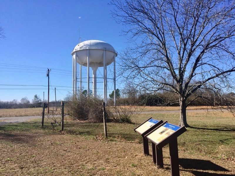 Marker (closest) with view of Cullman County water tower and County Road 1136.. Click for full size. Marker (closest) with view of Cullman County water tower and County Road 1136. image. Click for full size.
