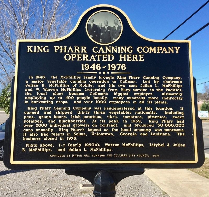 King Pharr Canning Company Operated Here Marker image. Click for full size.