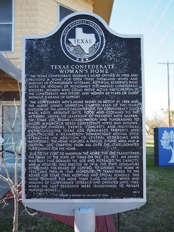 Texas Confederate Woman's Home Marker image. Click for full size.