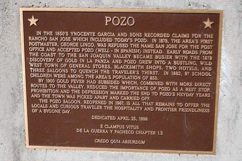 Pozo Marker image. Click for full size.