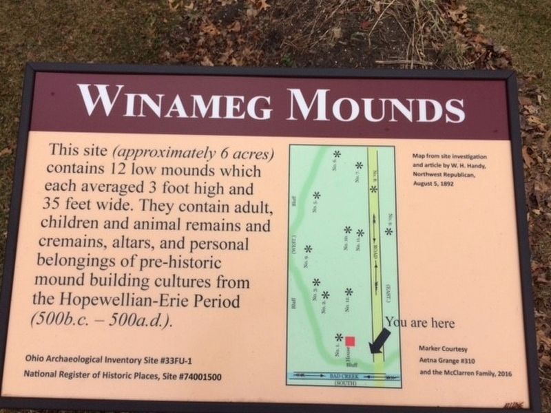 Winameg Mounds Marker image. Click for full size.