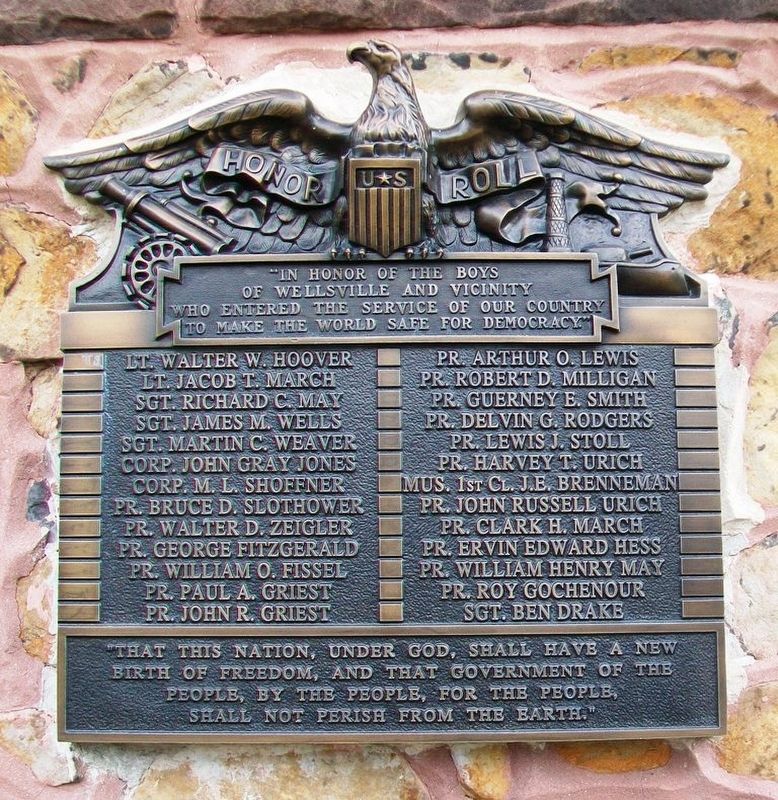 World War I Memorial Marker. Click for full size. World War I Memorial Marker image. Click for full size.