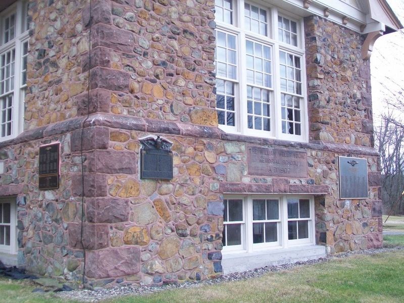 War Memorial Markers on Young Memorial School. Click for full size. War Memorial Markers on Young Memorial School image. Click for full size.