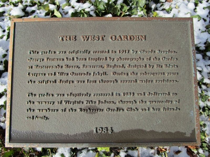 The West Garden Marker. Click for full size. The West Garden Marker image. Click for full size.