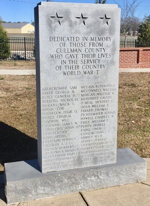 Cullman County World War I Memorial image. Click for full size.