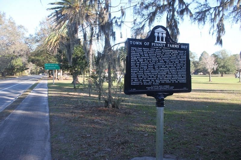 Town of Penney Farms 1927 Marker looking east along FL 16. image. Click for full size.