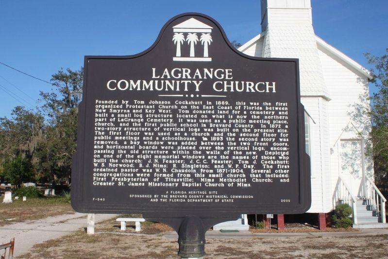 LaGrange Community Church Marker image. Click for full size.