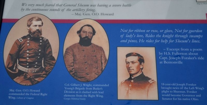 Maj. Gen. O.O. Howard, Col. Gilbert J. Wright, & Joseph Foraker image. Click for full size.