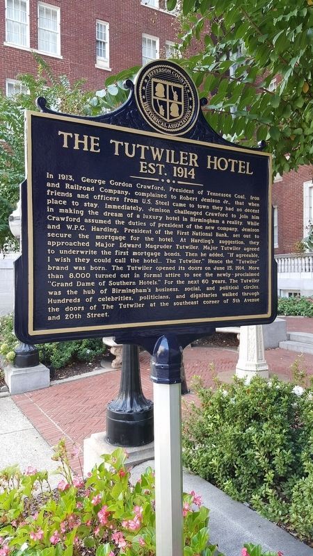 The Tutwiler Hotel Marker image. Click for full size.
