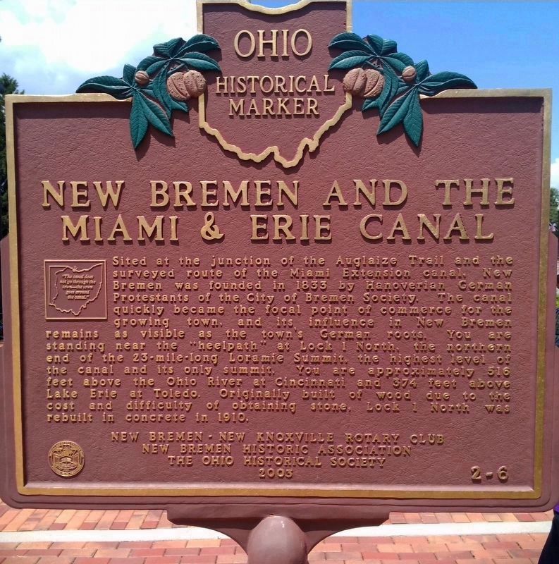 New Bremen and The Miami & Erie Canal Marker (Side 2) image. Click for full size.