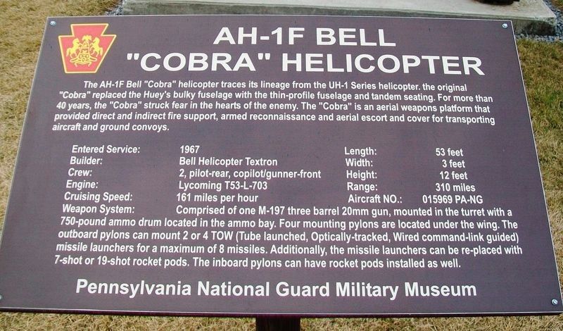 Current AH-1F Bell Marker. Click for full size. Current AH-1F Bell Marker image. Click for full size.