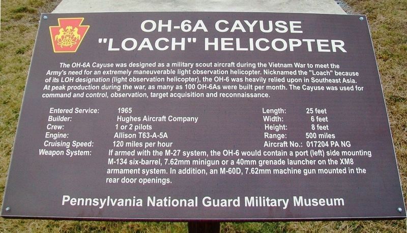 Current OH-6A Cayuse Marker image. Click for full size.
