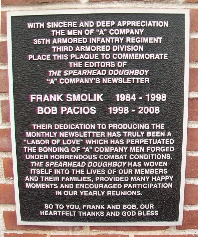 Frank Smolik Bob Pacios Marker. Click for full size. Frank Smolik Bob Pacios Marker image. Click for full size.