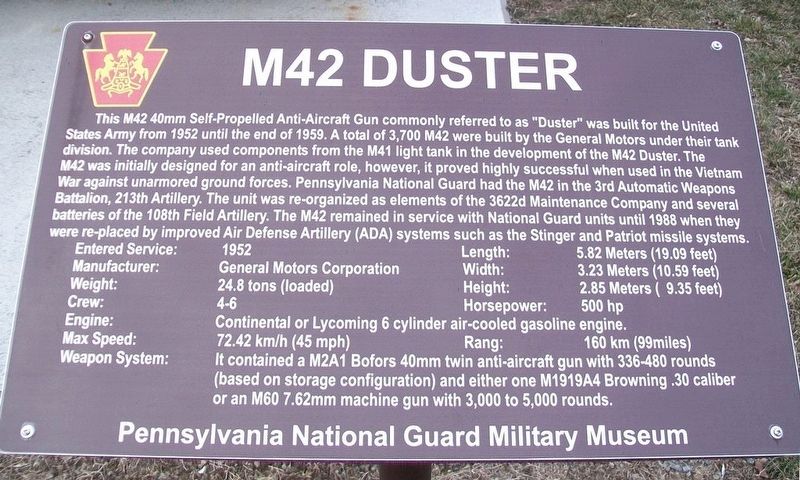 M42 Duster Marker. Click for full size. M42 Duster Marker image. Click for full size.