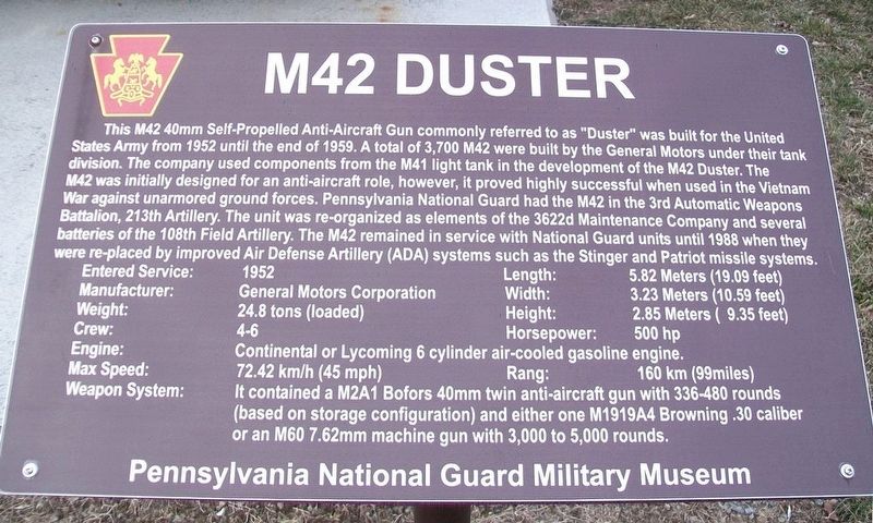 M42 Duster Marker image. Click for full size.