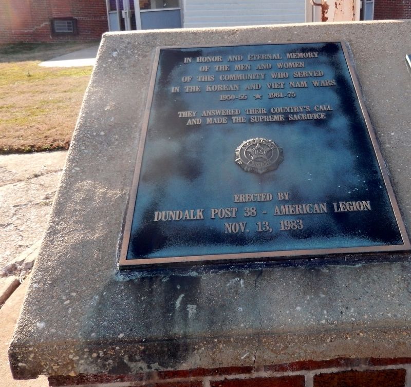 Korean and Viet Nam Veterans Memorial Marker. Click for full size. Korean and Viet Nam Veterans Memorial Marker image. Click for full size.