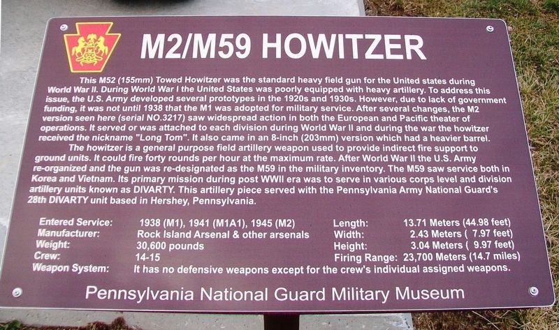 M2/M59 Howitzer Marker image. Click for full size.