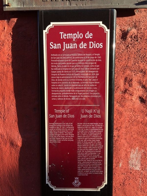 Temple of San Juan de Dios Marker image. Click for full size.