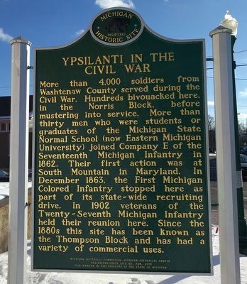 The Barracks / Ypsilanti in the Civil War Marker (side 2) image. Click for full size.