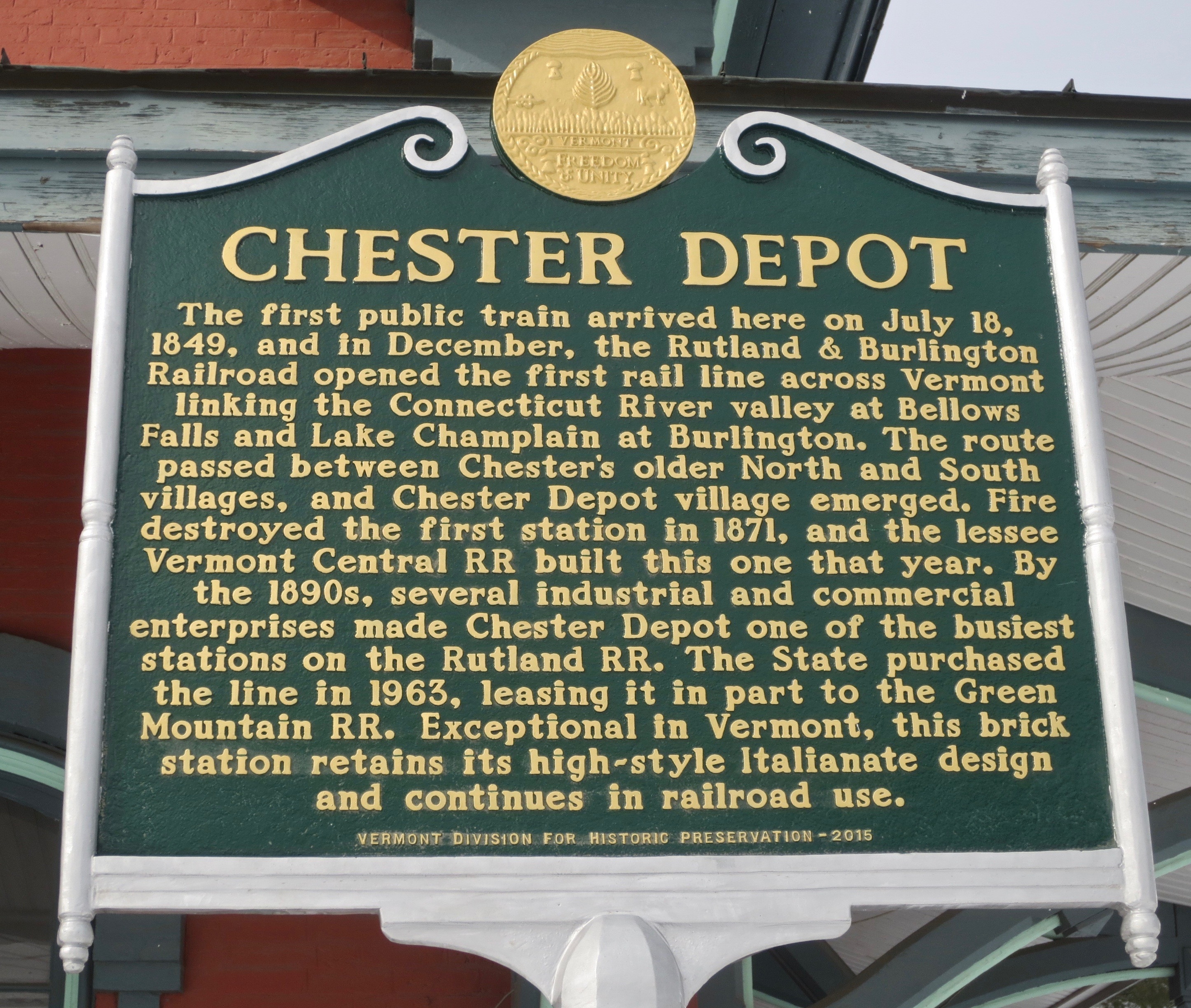 Chester Depot Marker