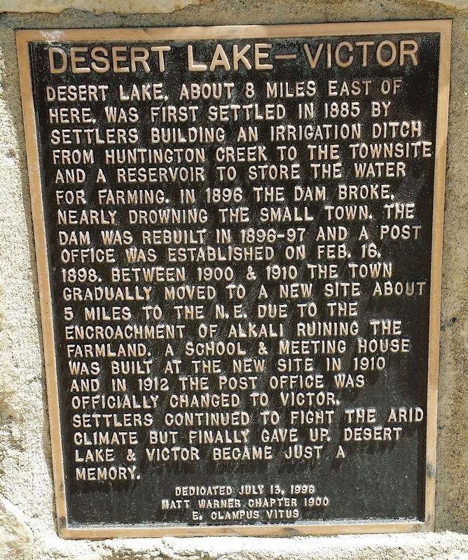 Desert Lake-Victor Marker image. Click for full size.