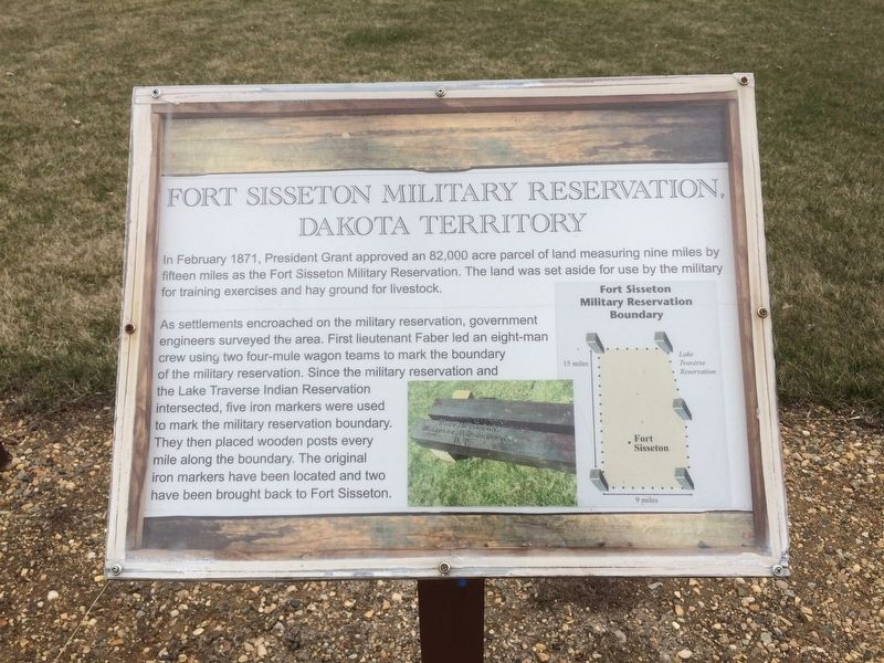 Fort Sisseton Military Reservation, Dakota Territory Marker image. Click for full size.