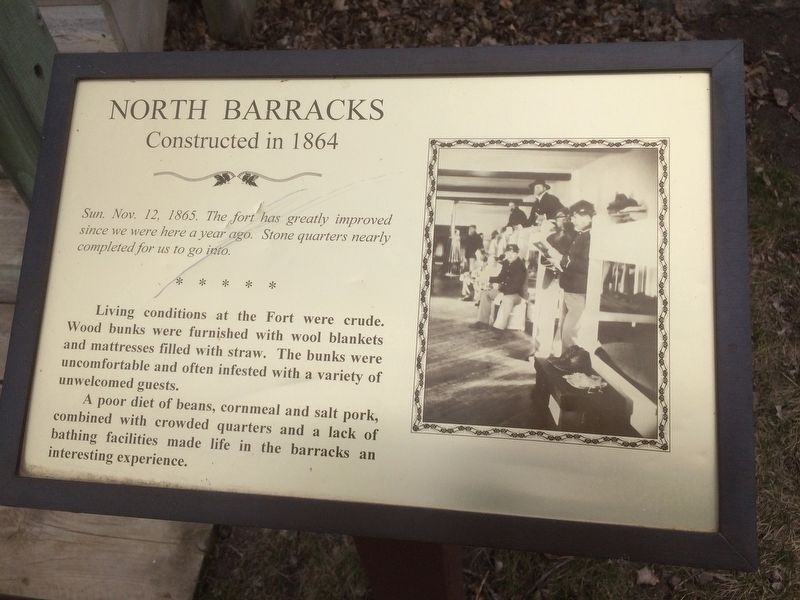 North Barracks Marker (former marker). Click for full size. North Barracks Marker (former marker) image. Click for full size.