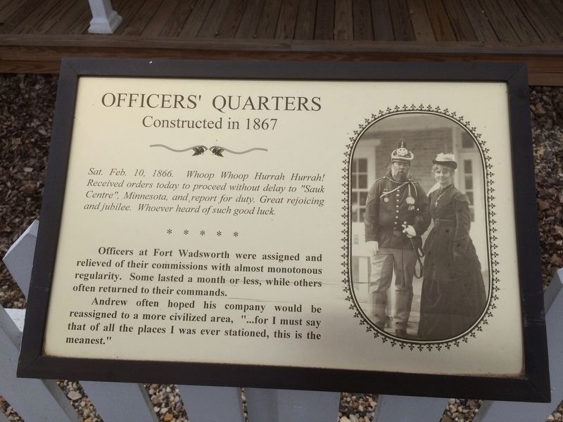 Officers' Quarters Marker (former marker) image. Click for full size.