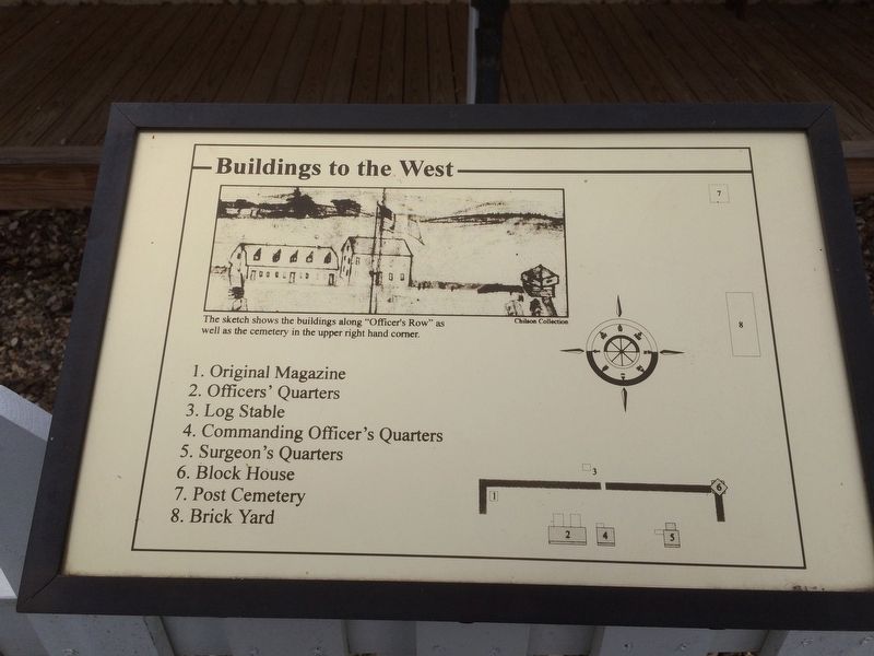 Map of buildings to the west including the Surgeon's Quarters image. Click for full size.