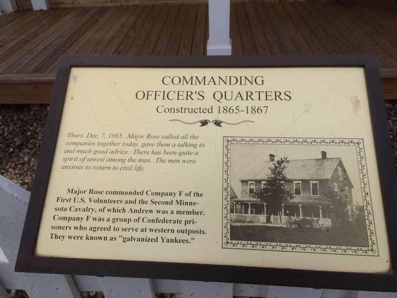 Commanding Officer's Quarters Marker (former marker) image. Click for full size.